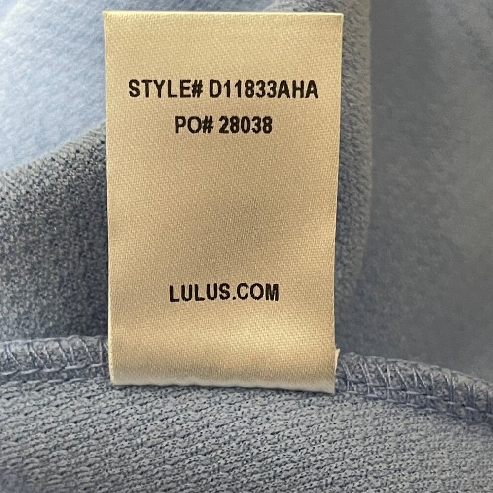 Lulus Blue Textured Sleeveless Fit & Flare Dress With Back Zipper Size S - Picture 6 of 7